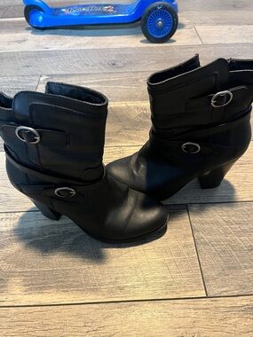 Style & Co. Black Mid-Calf Heeled Buckle Boots